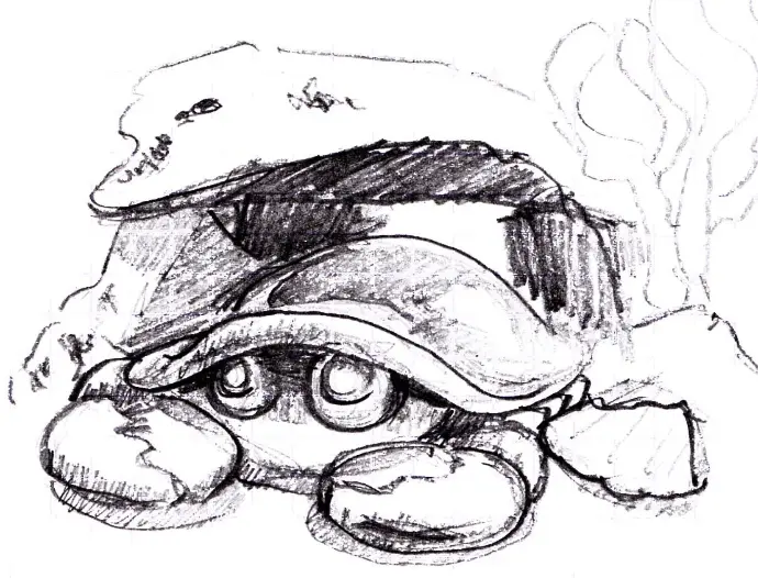 croquis crabe sous un rocher type cartoon au stylo bic noir croquis crabe sous un rocher type cartoon au stylo bic noir