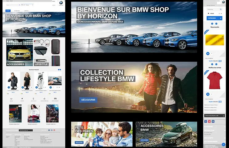 Site prestashop (maquette - commande BMW Horizon) bmw horizon concessionnaire automobile voiture prestashop publicité promotion internet